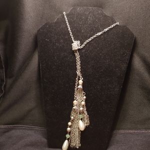 Long Pearl and chain necklace